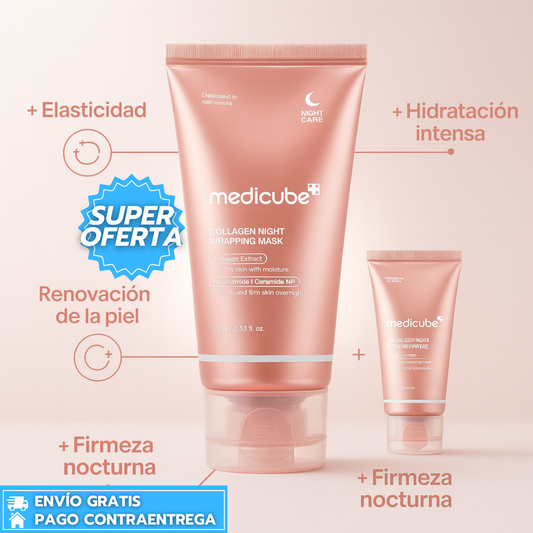 Medicube™: Mascarilla Facial con Colágeno que Envuelve, Hidrata y Reafirma la Piel