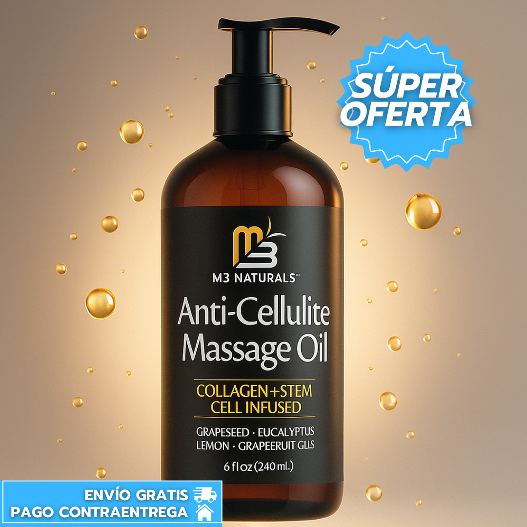Anticelulitis™ ORIGINAL: Aceite de Masaje Corporal Reafirmante con Colágeno y Células Madre