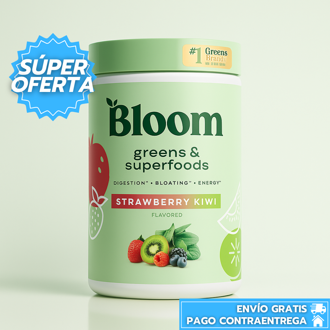 BLOOM™: Suplemento Verde en Polvo que Mejora la Digestión y Aumenta tu Energía Natural.