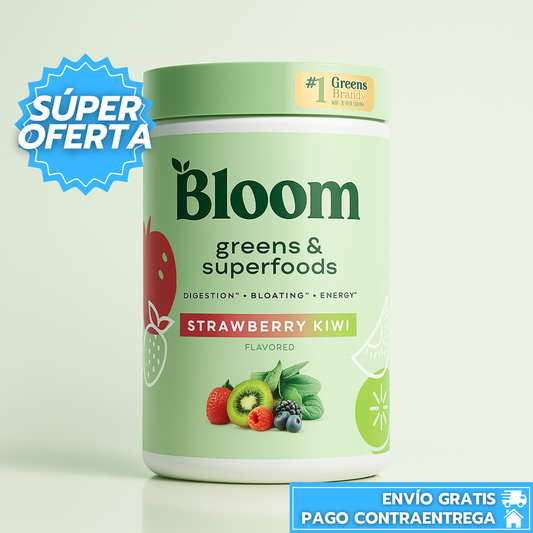 BLOOM™: Suplemento Verde en Polvo que Mejora la Digestión y Aumenta tu Energía Natural.