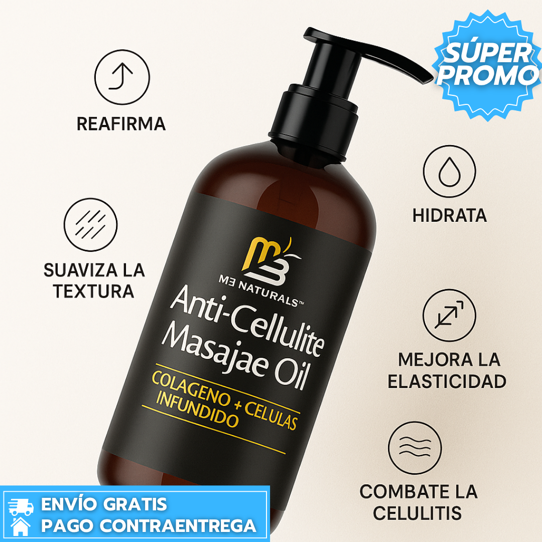 Anticelulitis™ ORIGINAL: Aceite de Masaje Corporal Reafirmante con Colágeno y Células Madre