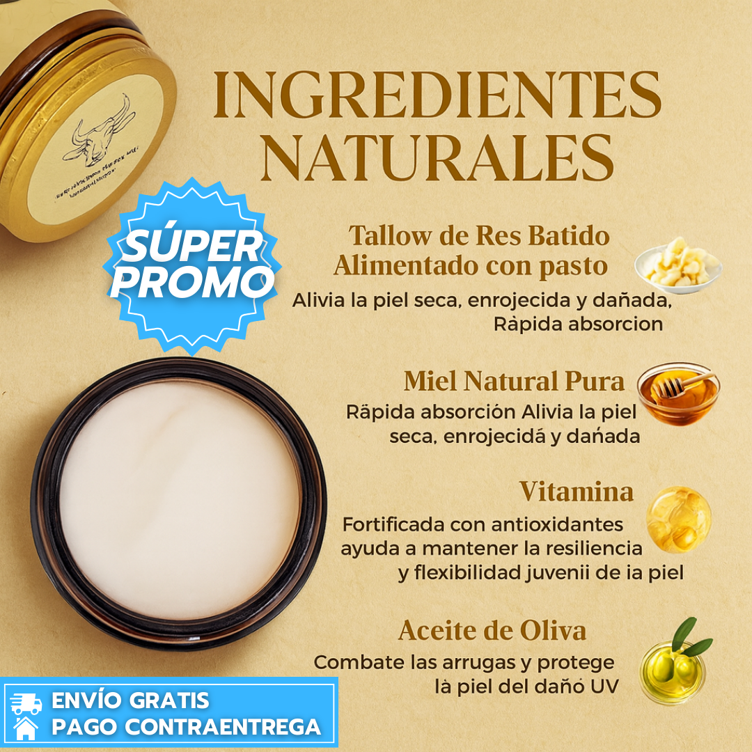 LOPEIE™ ORIGINAL: Sebo de Res Natural que Hidrata, Repara y Alivia Todo Tipo de Piel