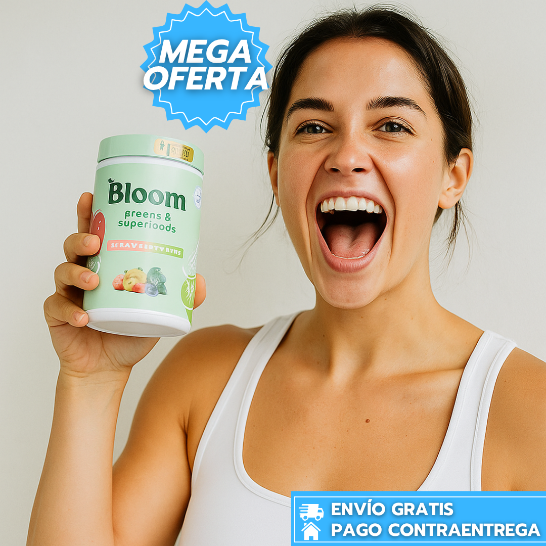BLOOM™: Suplemento Verde en Polvo que Mejora la Digestión y Aumenta tu Energía Natural.