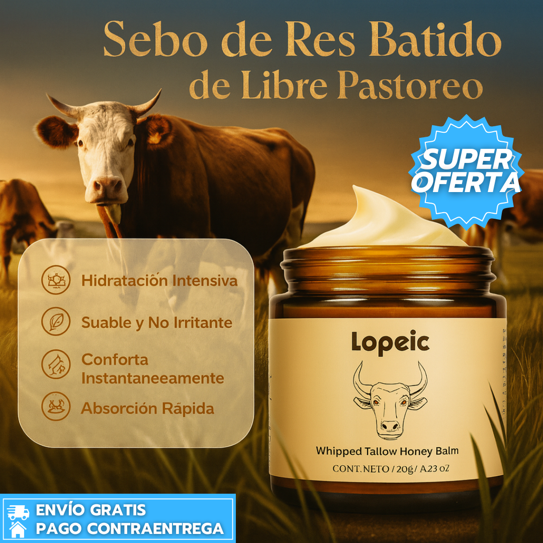 LOPEIE™ ORIGINAL: Sebo de Res Natural que Hidrata, Repara y Alivia Todo Tipo de Piel