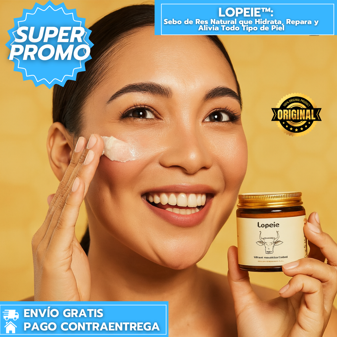 LOPEIE™ ORIGINAL: Sebo de Res Natural que Hidrata, Repara y Alivia Todo Tipo de Piel